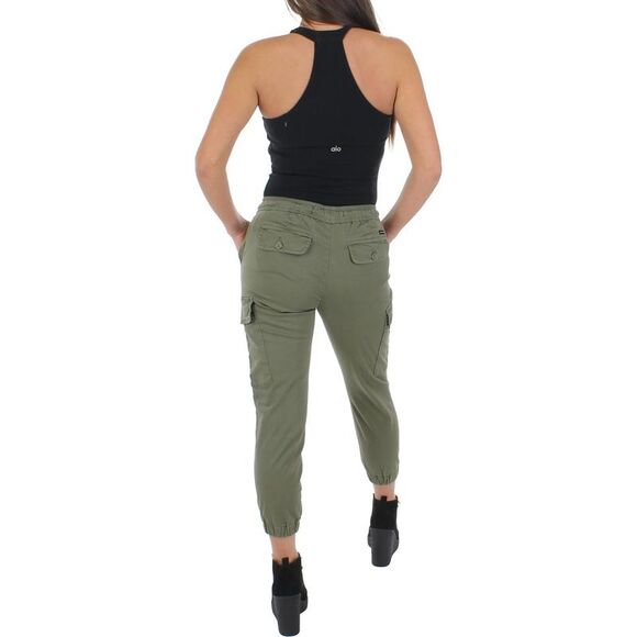 Sanctuary Womens Squad Green Cropped Cotton Blend Jogger Cargo Pants NWT - Picture 2 of 3